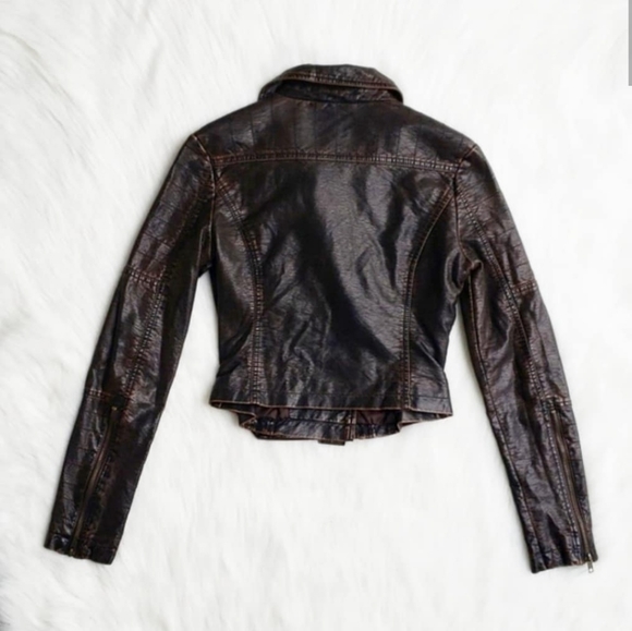 Espresso Faux Leather Jacket - Picture 2 of 5